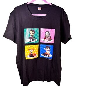 Demon Slayer Anime x Kura Revolving Sushi‎ Bar Black Graphic Tee Large